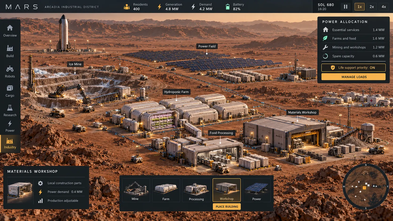 Industrial district concept artwork, not current gameplay